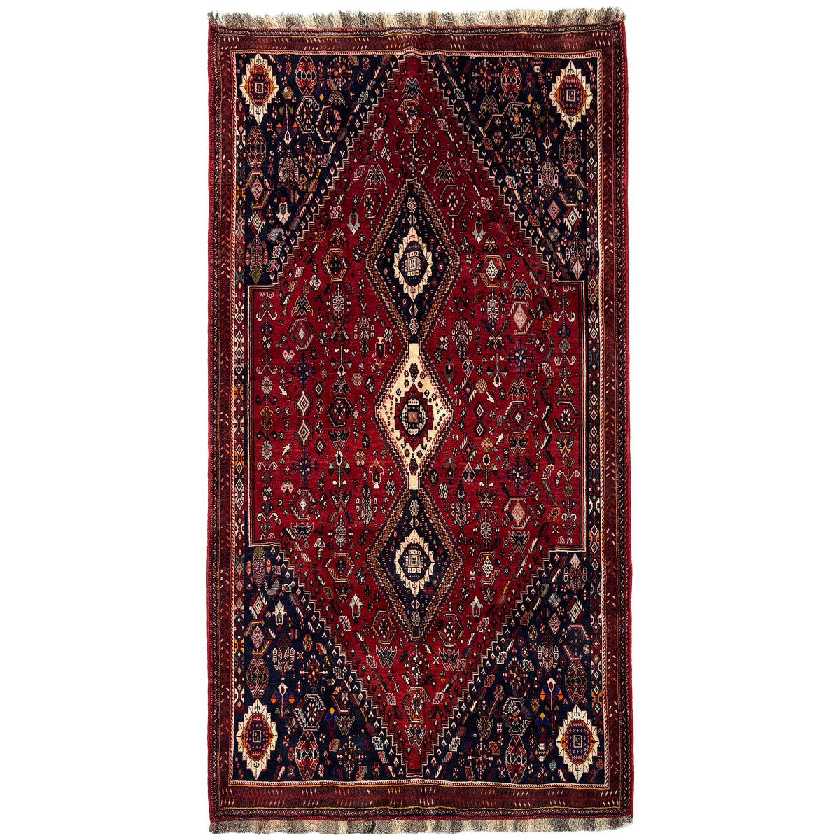 Fine Hand-knotted Wool Shiraz Persian Rug 204cm x 390cm