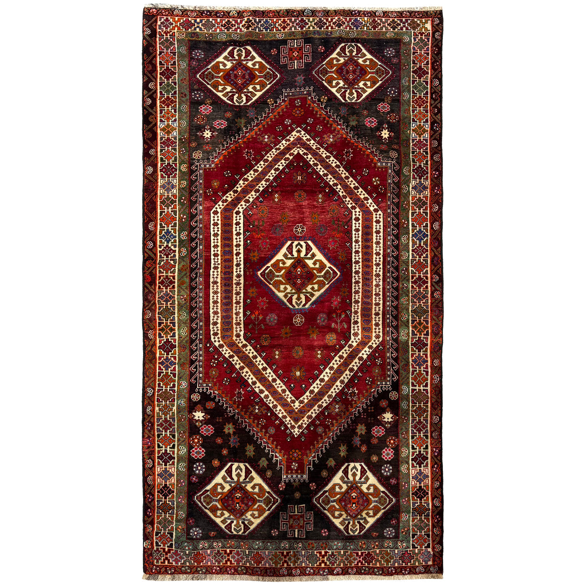 Fine Handmade Shiraz Persian Rug 159cm x 309cm