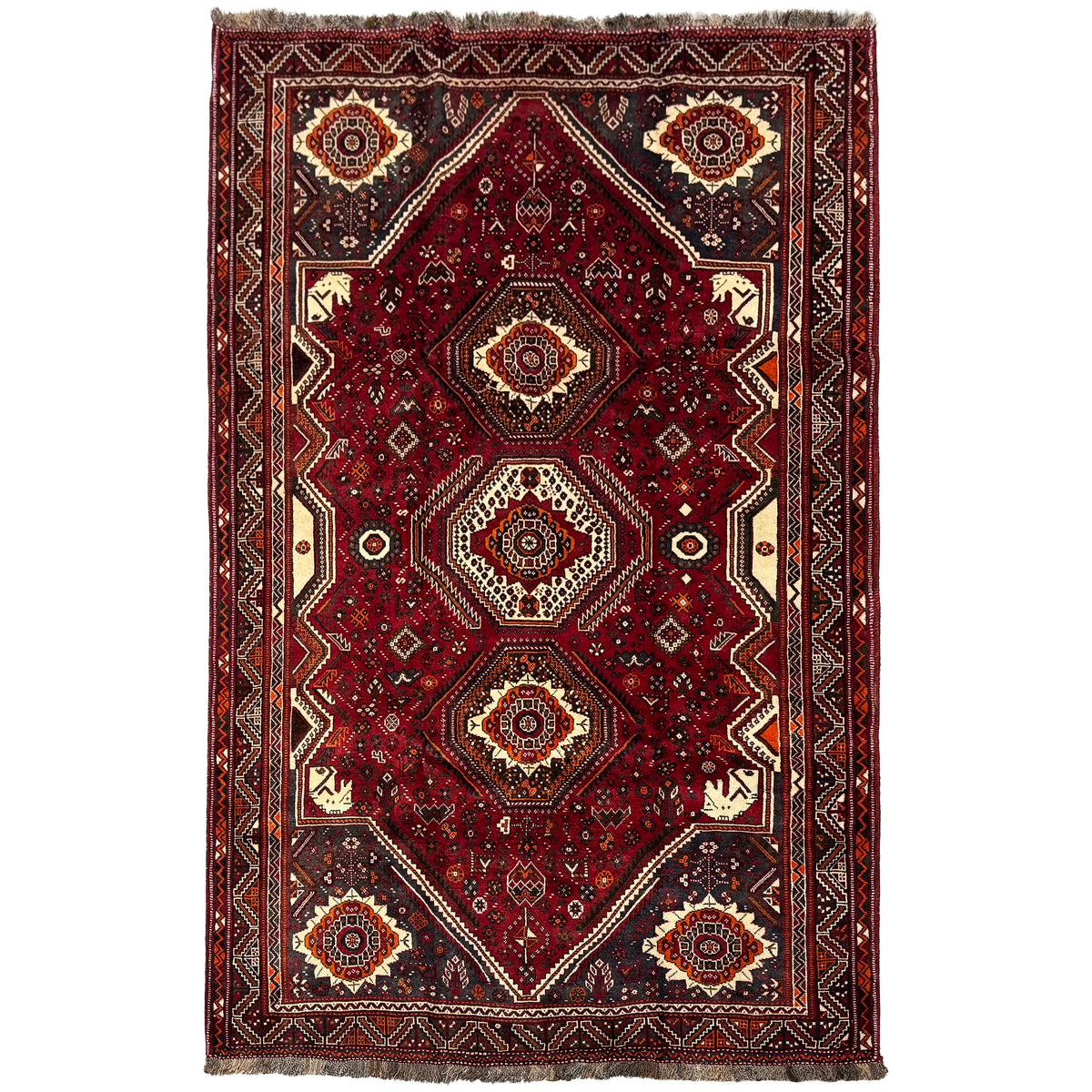 Fine Handmade Shiraz Persian Rug 169cm x 262cm