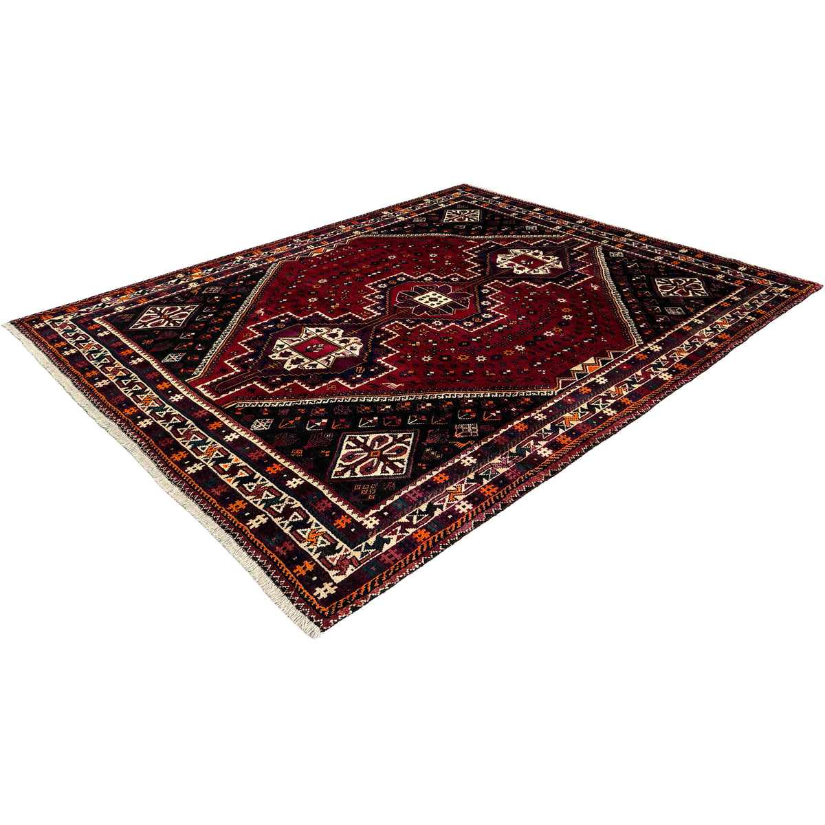 Fine Hand knotted Persian Shiraz Rug 202cm x 267cm