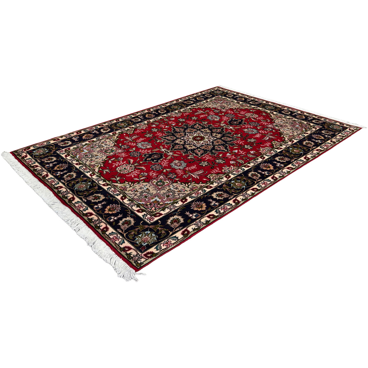 Fine Hand-knotted Tabriz 50 Raj Persian Small Rug 101cm x 149cm