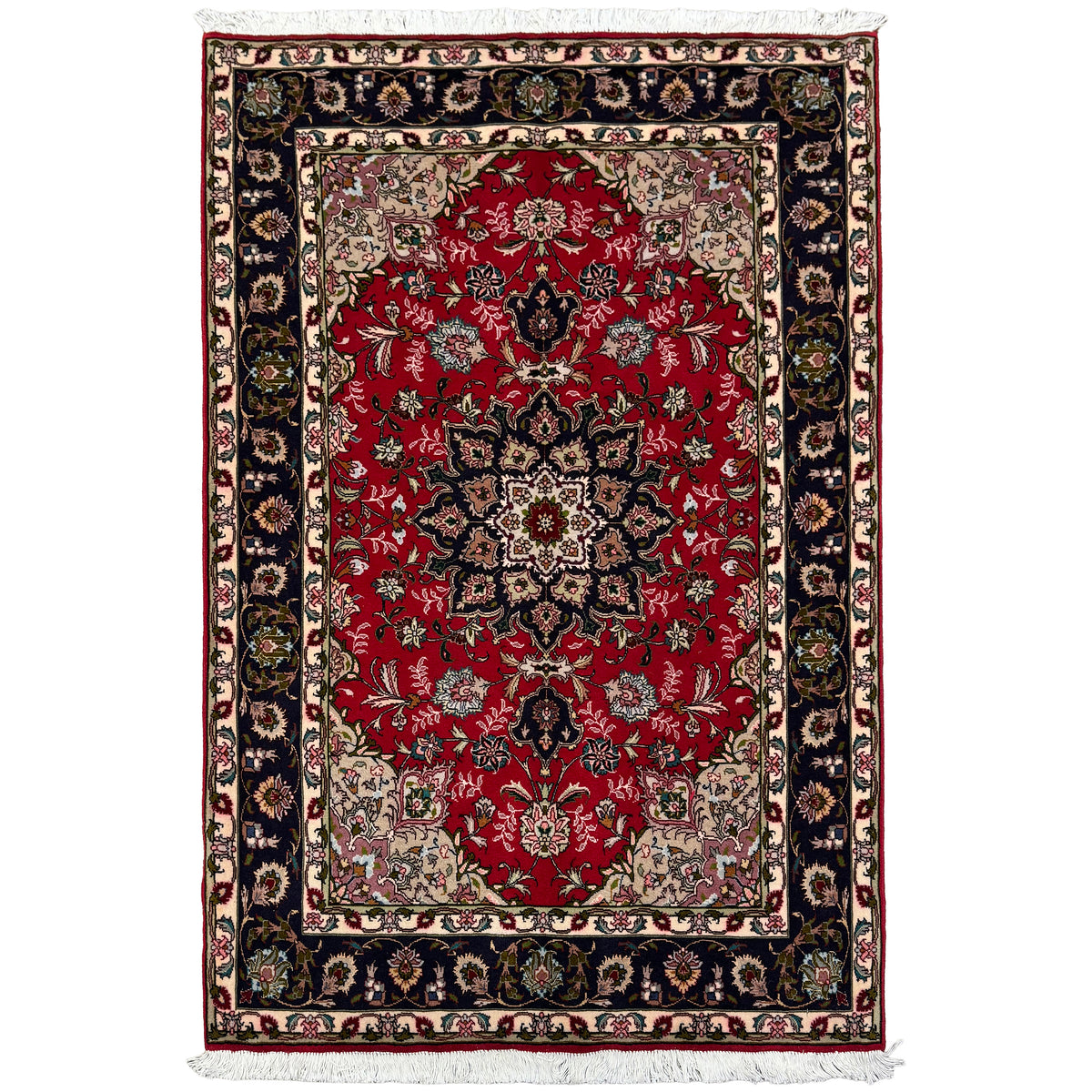 Fine Hand-knotted Tabriz 50 Raj Persian Small Rug 101cm x 149cm