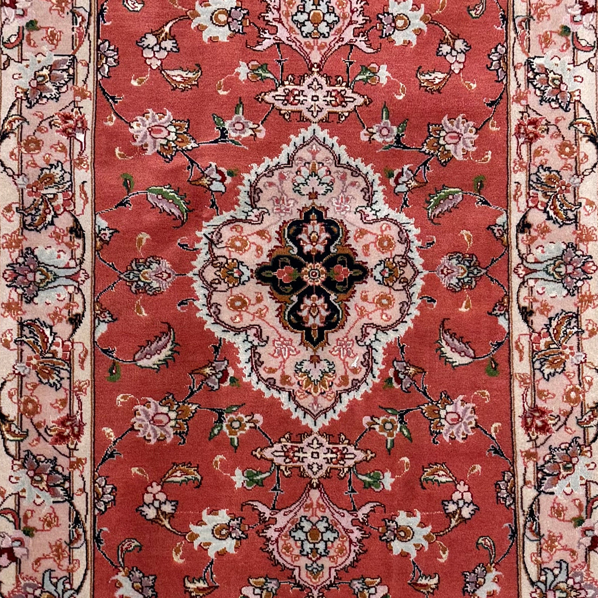 Fine Hand-knotted Wool Tabriz 50 Raj Persian Small Rug  74cm x 156cm