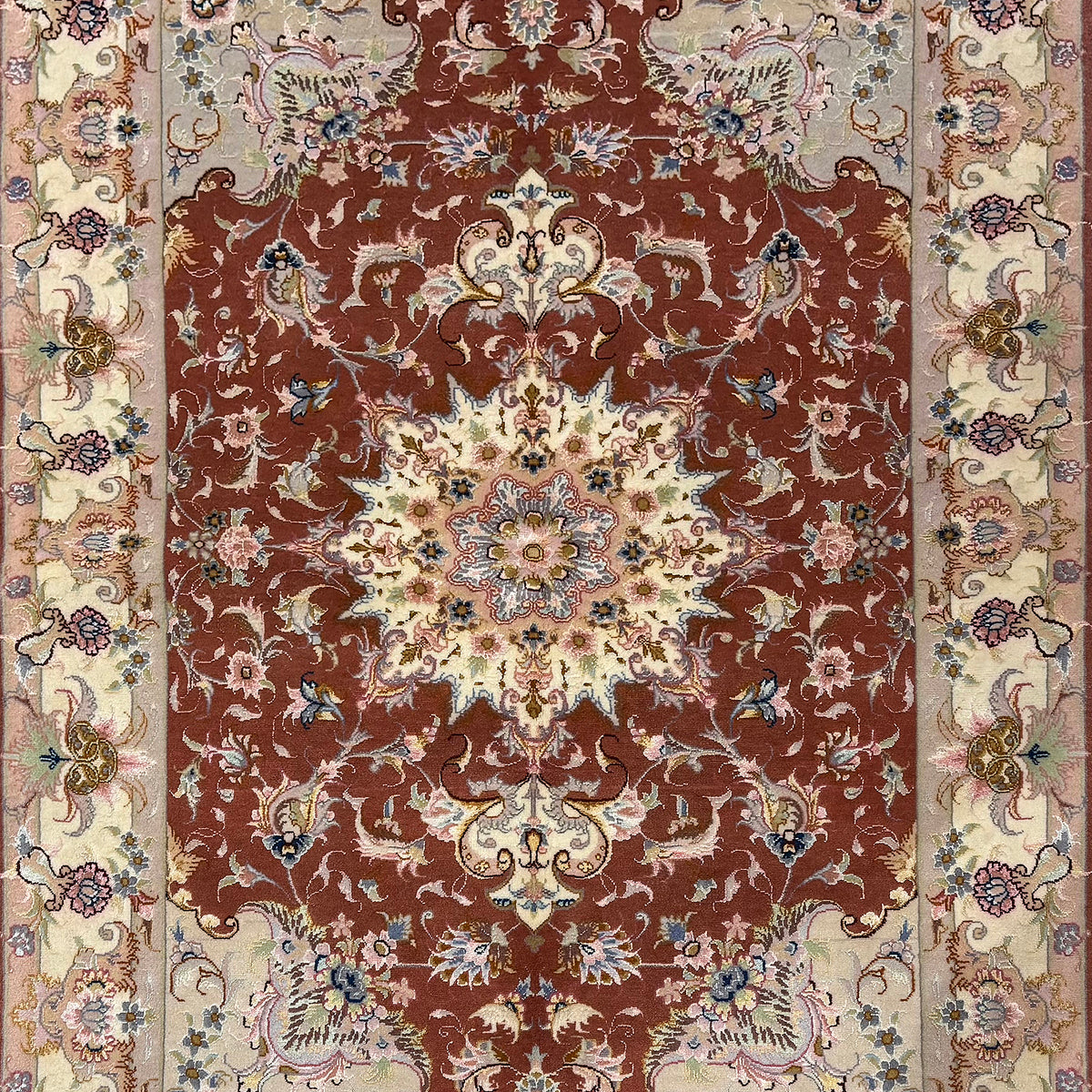 Fine Handmade Wool & Silk 50 Raj Persian Small Rug 103cm x 161cm