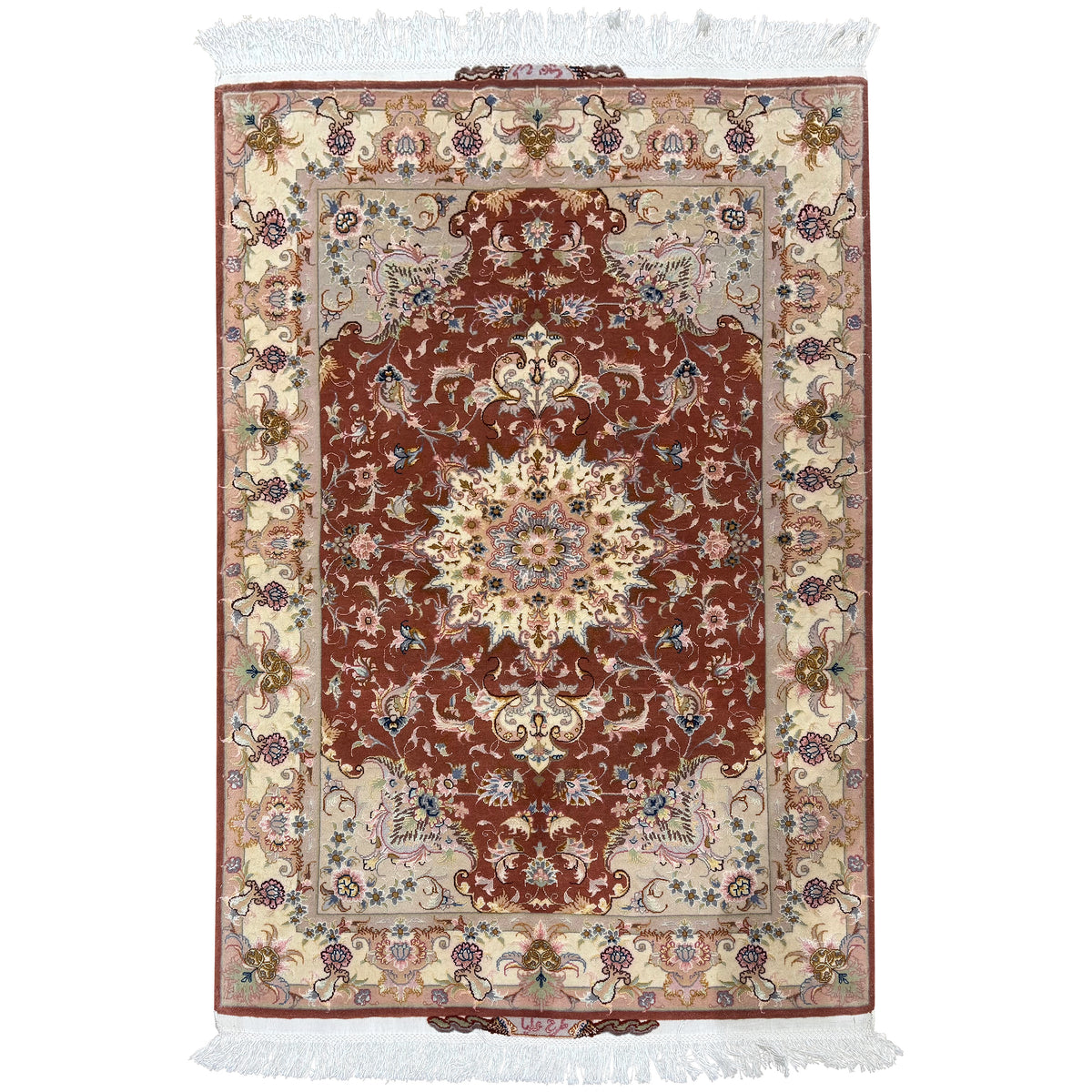 Fine Handmade Wool & Silk 50 Raj Persian Small Rug 103cm x 161cm