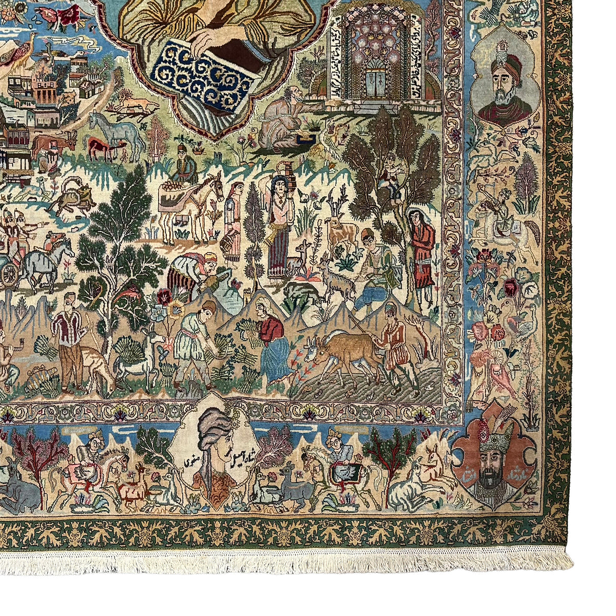 Fine Hand-knotted Wool Pictorial Tabriz 50 Raj Persian Rug  200cm x 297cm