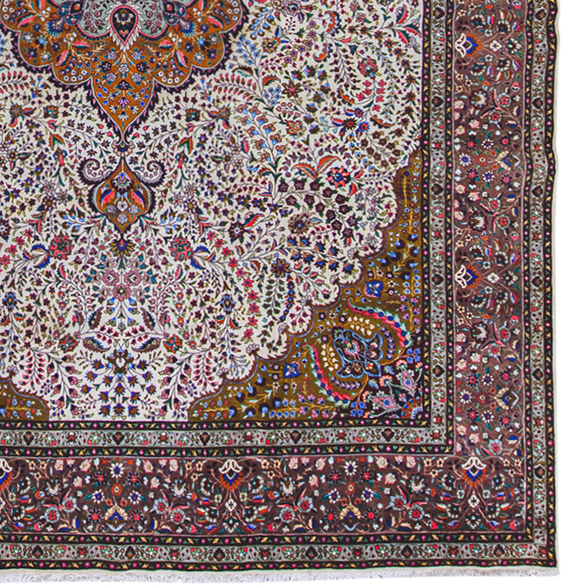 Persian Tabriz Rug Hand-Knotted Wool Medallion Design 299cm x 394cm