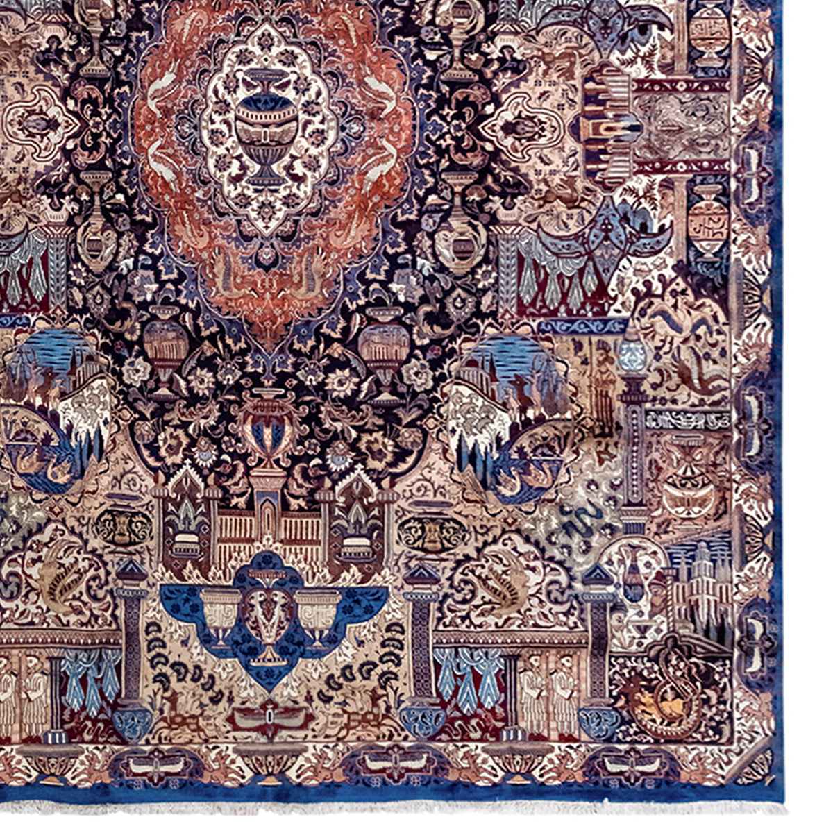 Kashmar Fine Persian Rug – Hand Knotted Wool, Zir Khaki Design 300 x 390