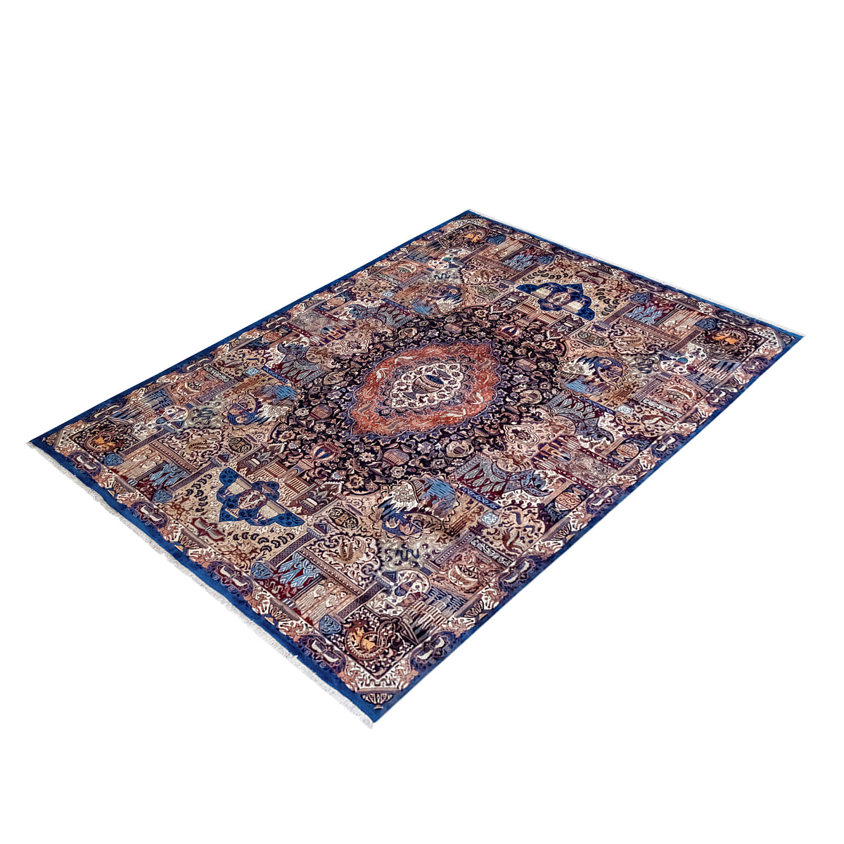 Kashmar Fine Persian Rug – Hand Knotted Wool, Zir Khaki Design 300 x 390