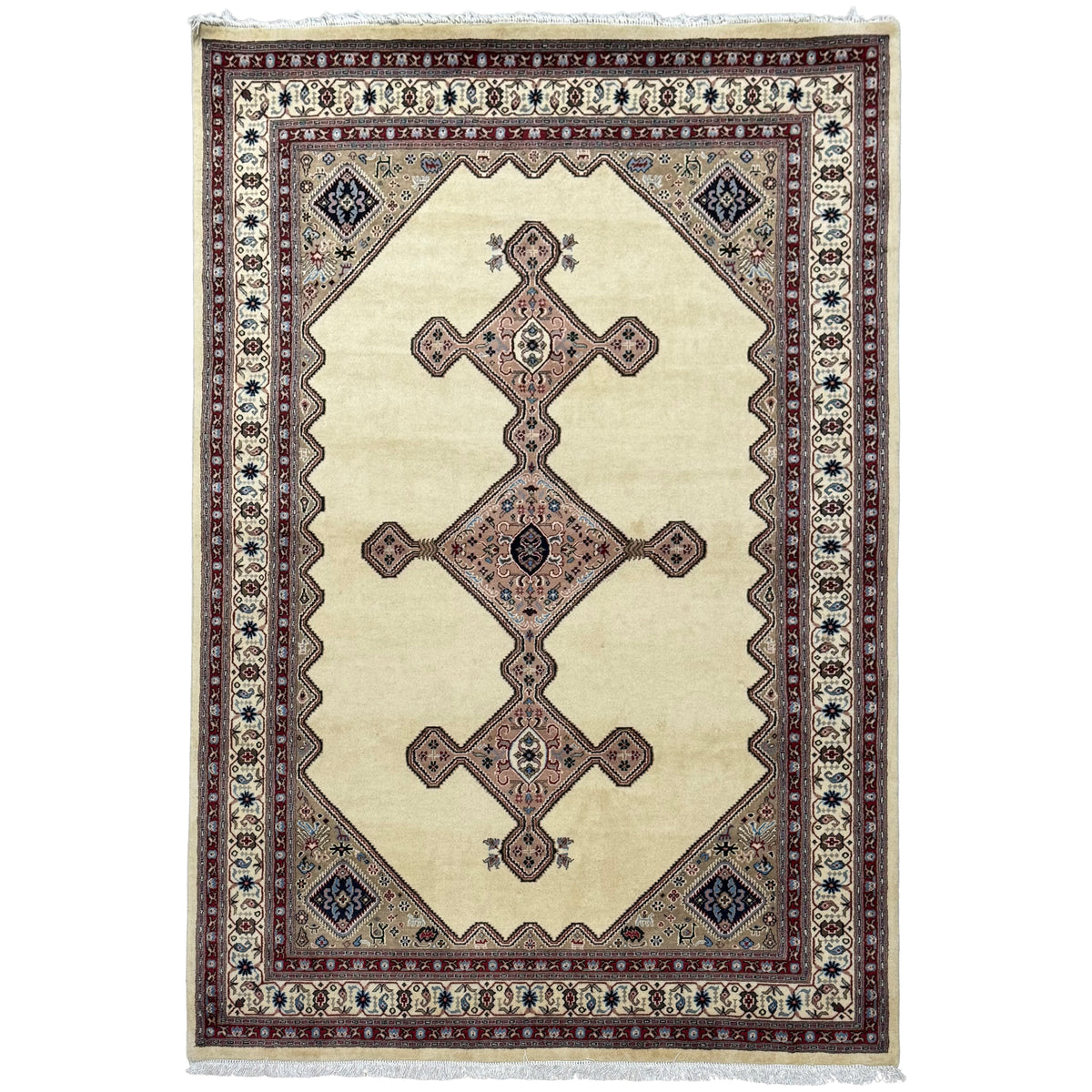 Fine Handmade Wool Cream Rug  170cm x 250cm