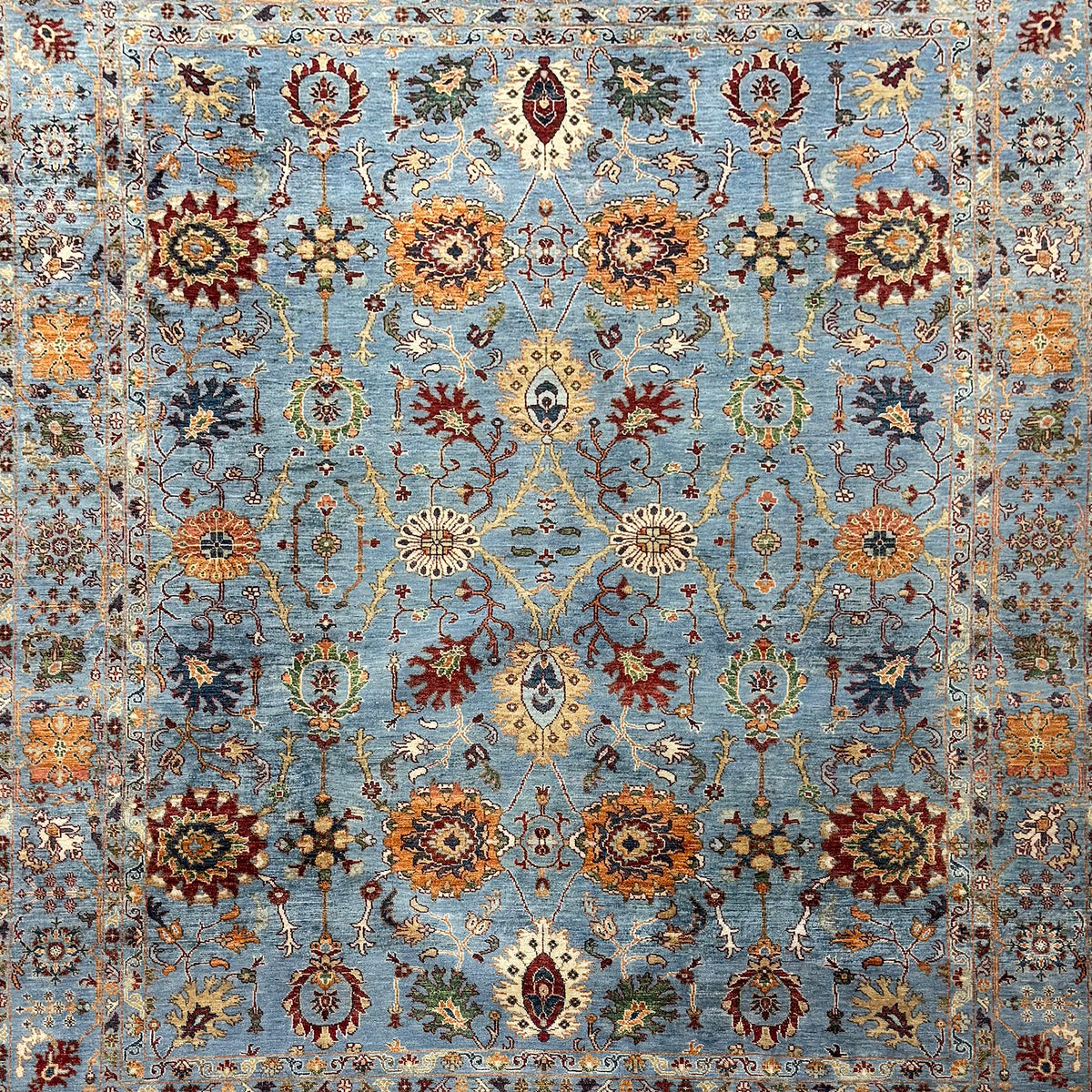 Fine Hand-knotted Wool Blue Rug  250cm x 295cm