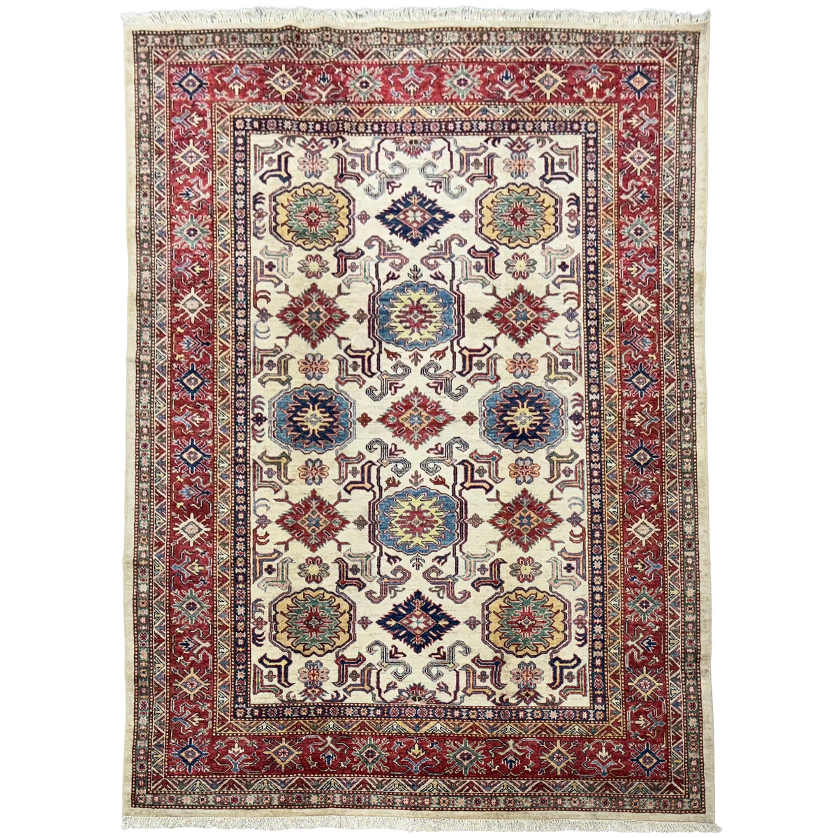 Fine Hand-knotted Wool Cream Rug 180cm x 240cm