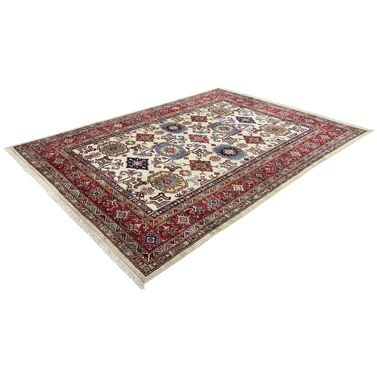 Fine Hand-knotted Wool Cream Rug 180cm x 240cm
