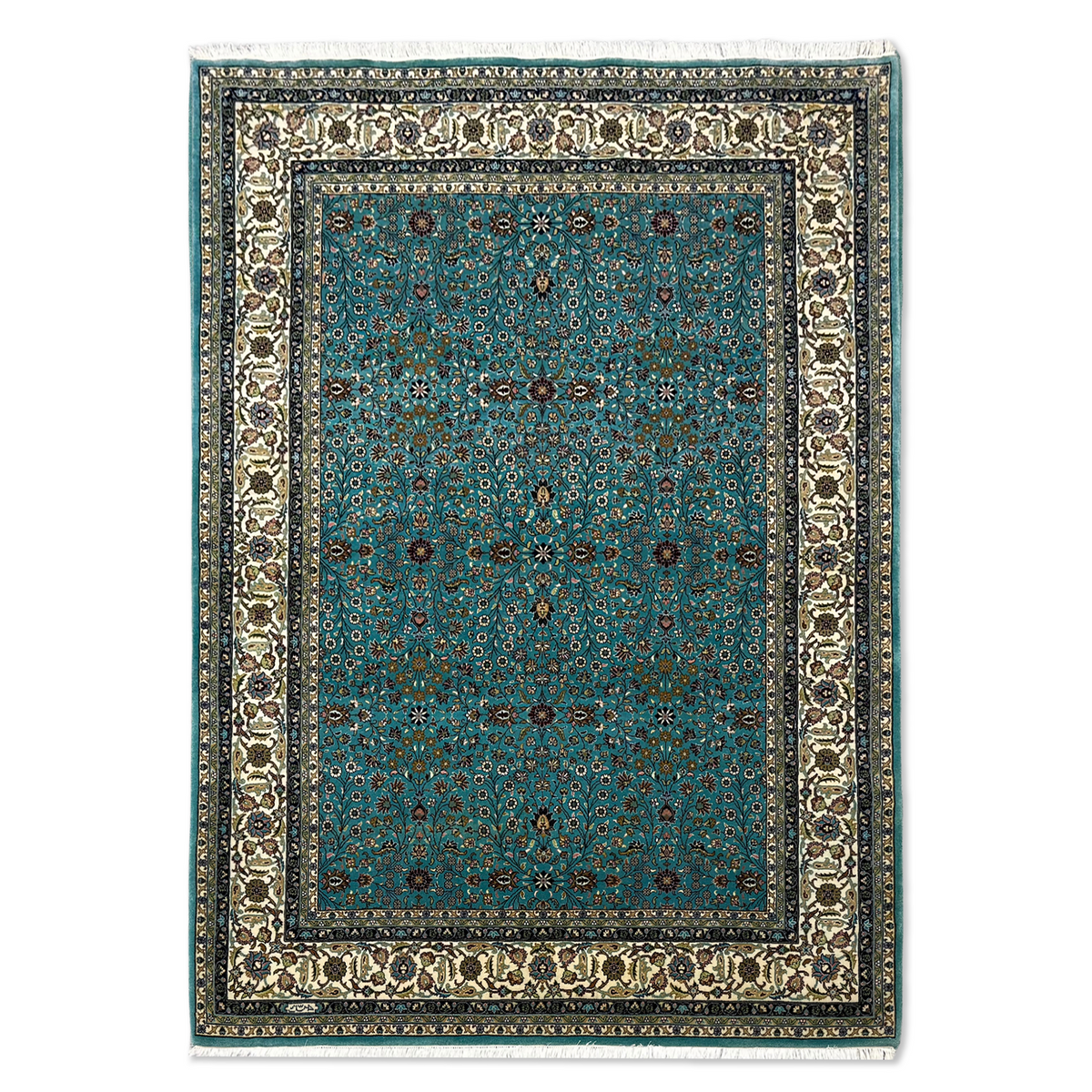Fine Handmade Wool Turquoise Rug 210cm x 300cm