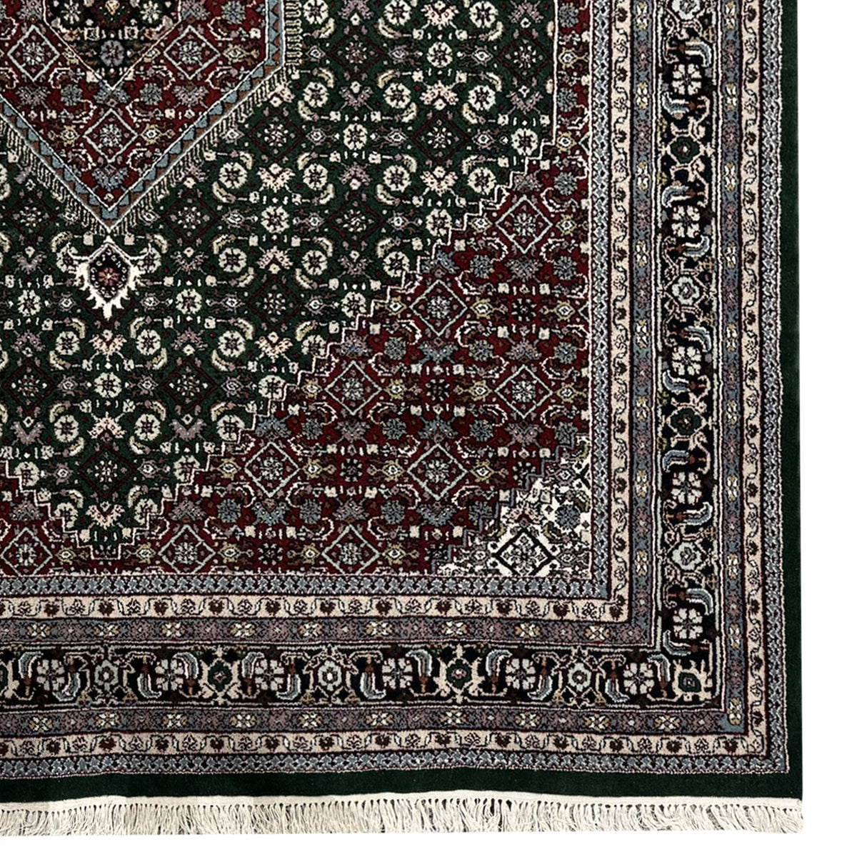 Fine Hand-knotted Wool Traditional Green Rug 248cm x 292cm