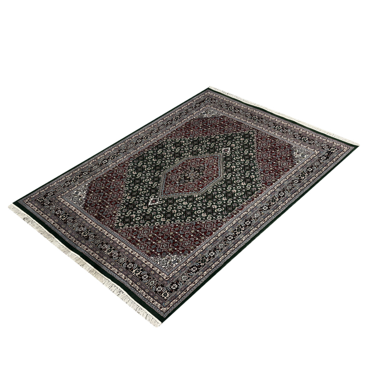 Fine Hand-knotted Wool Traditional Green Rug 248cm x 292cm