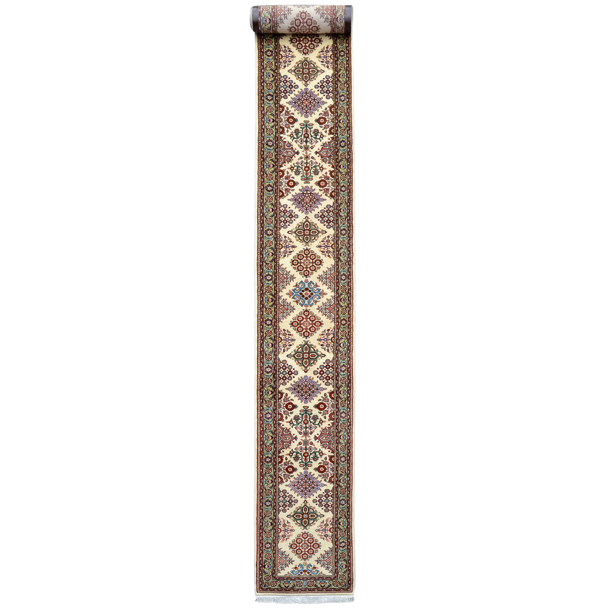 Fine Hand-knotted Wool Saruk Persian Runner 57cm x 516cm