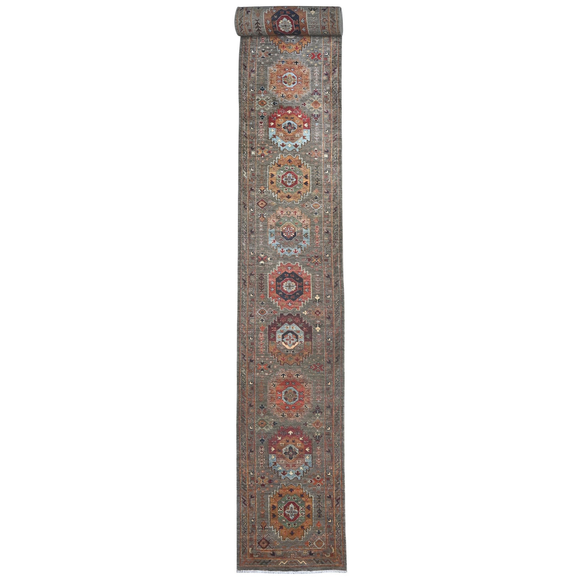 Fine Hand-knotted Wool Hallway Runner 80cm x 685cm