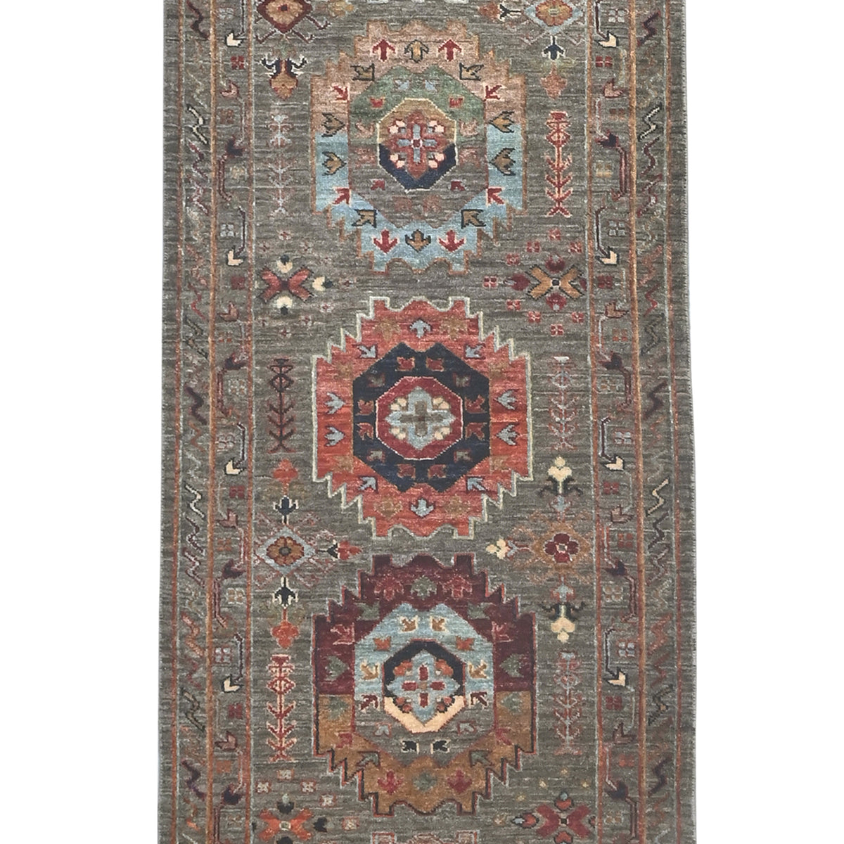 Fine Hand-knotted Wool Hallway Runner 80cm x 685cm