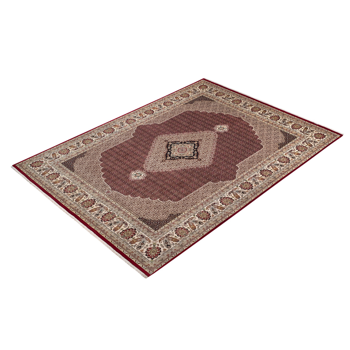 Fine Hand Knotted Wool & Silk Mahi Design Rug 249cm x 307cm