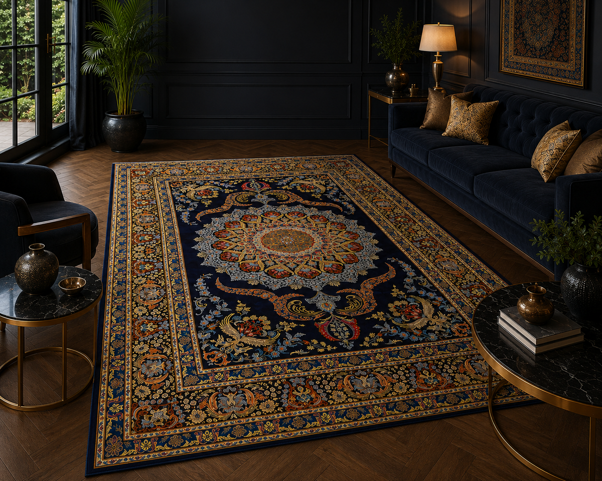 Fine Kashan Hand knotted Persian Rug - Rare Design 308cm x 437cm