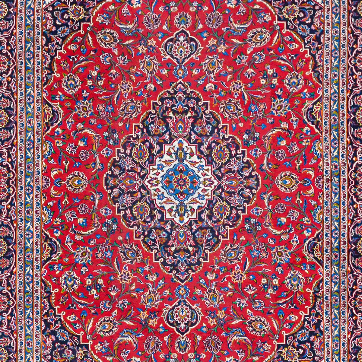 Fine Hand-knotted Wool Kashan Extra Large Persian Rug 300cm x 420cm