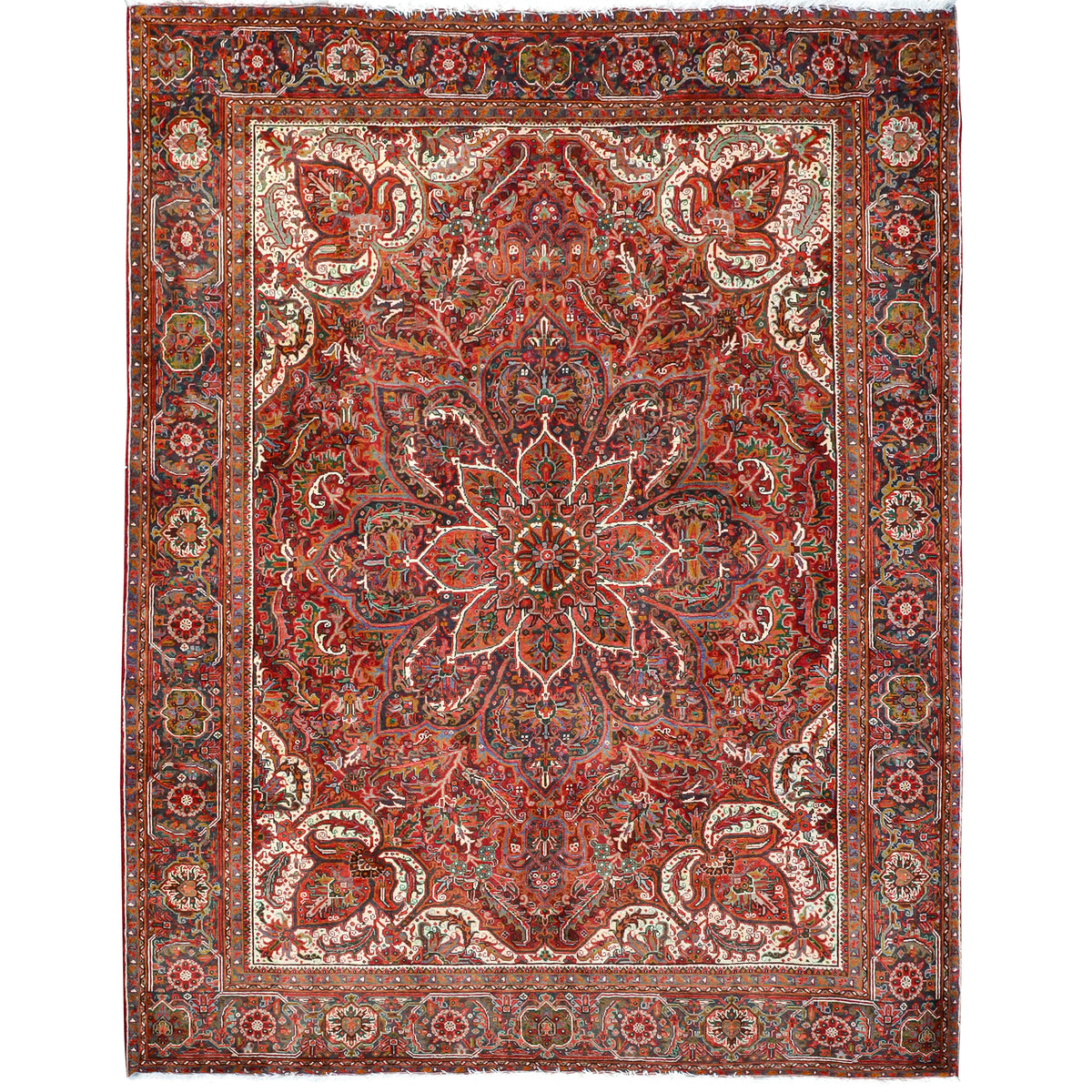 Fine Hand-knotted 100% Wool Vintage Persian Heriz Large Rug 310cm x 385cm