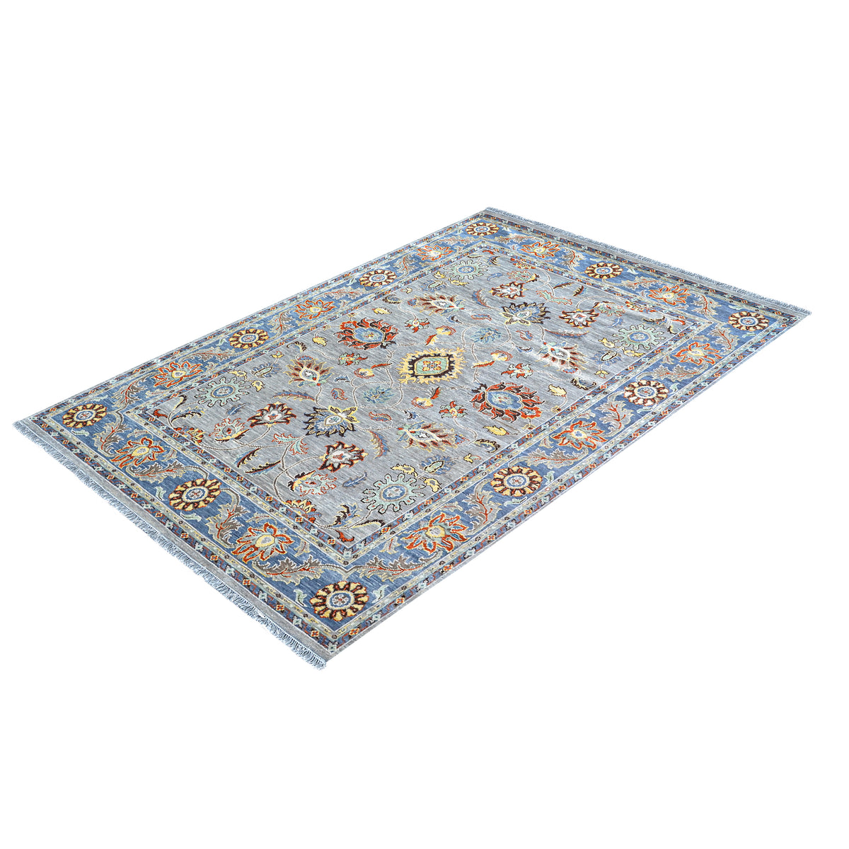 Fine Hand-knotted Wool Oushak Large Rug 283cm x 364cm