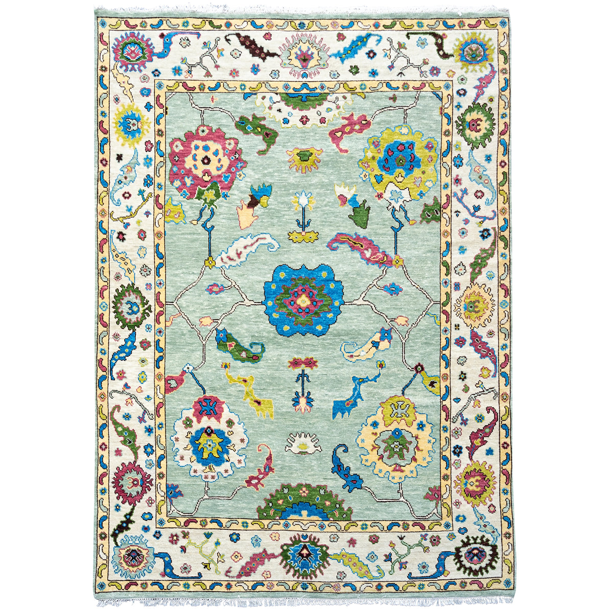 Hand-knotted Wool Oushak Rug  248cm x 316cm