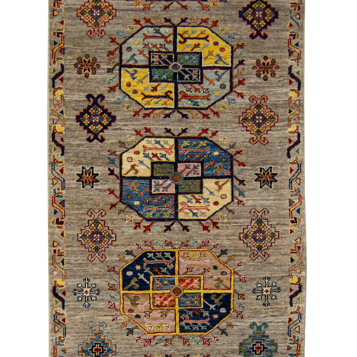 Fine Hand-knotted Wool Tribal Hallway Runner 85cm x 295cm