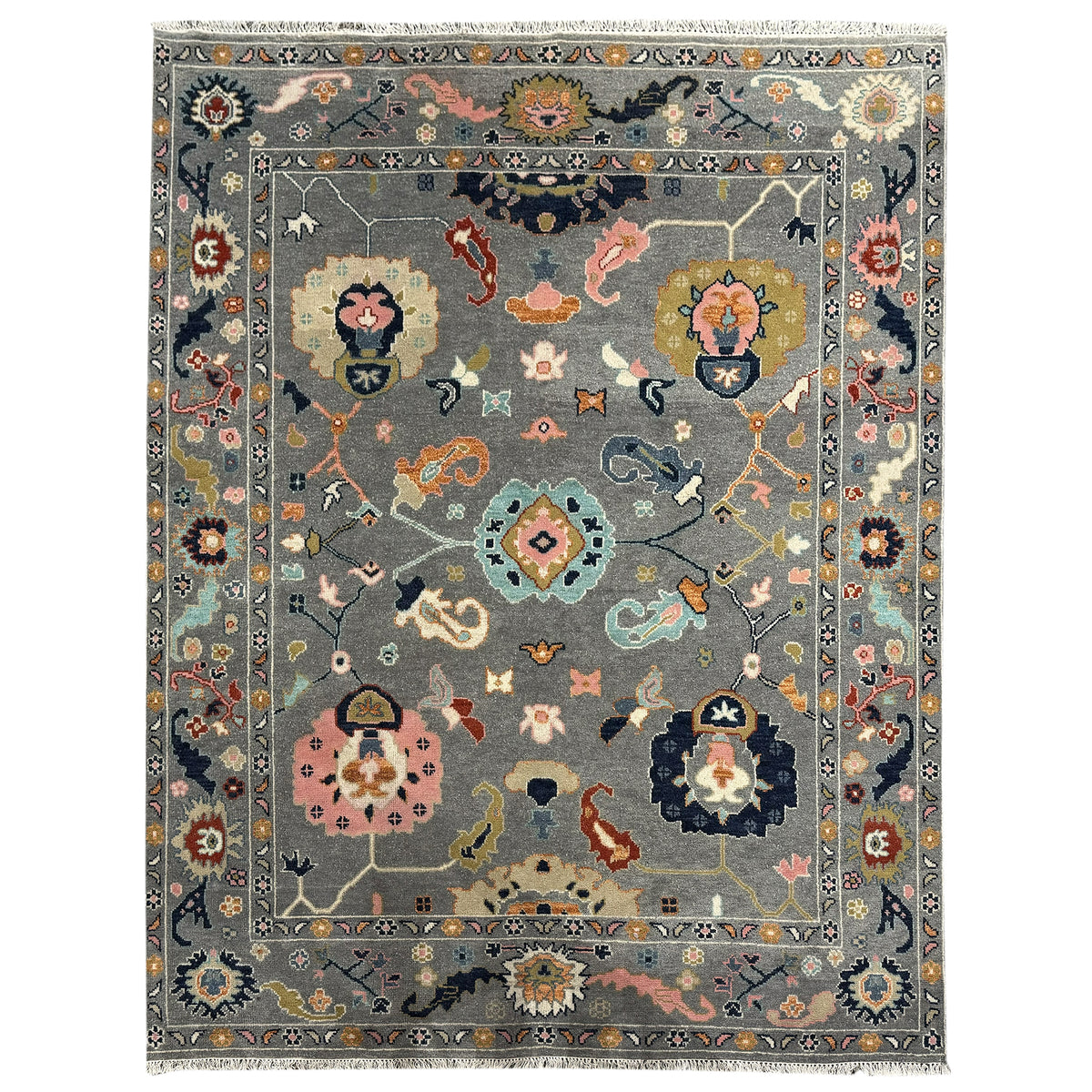 Hand-knotted Wool Oushak Rug 245cm x 315cm