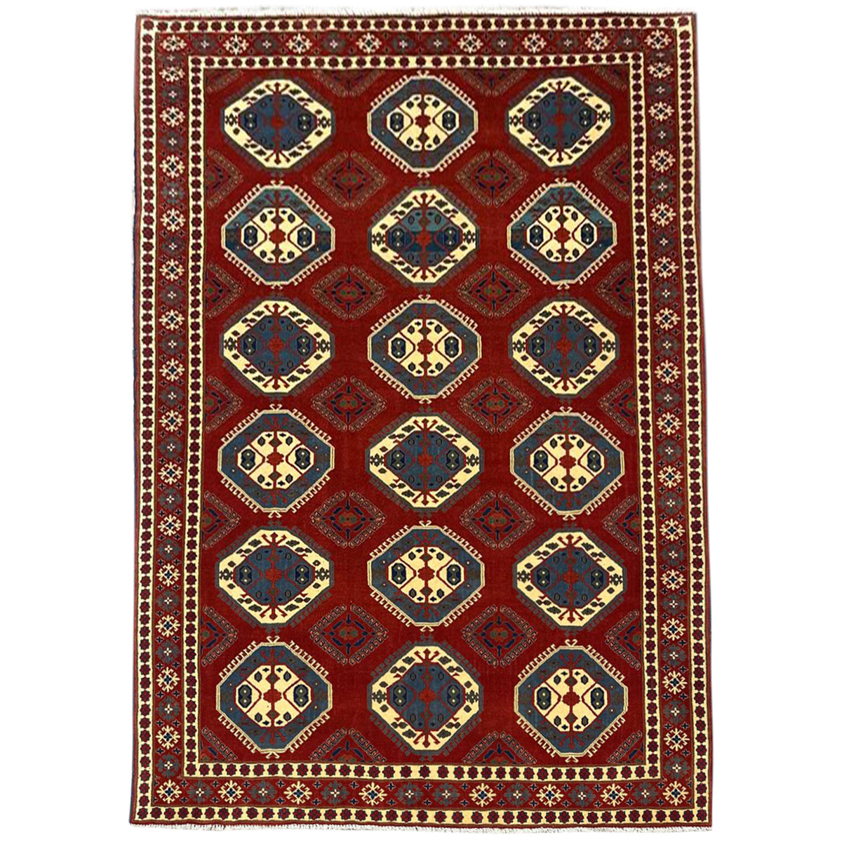 Hand-Knotted Chiravan Persian Rug – Wool Geometric Design 220cm x 280cm