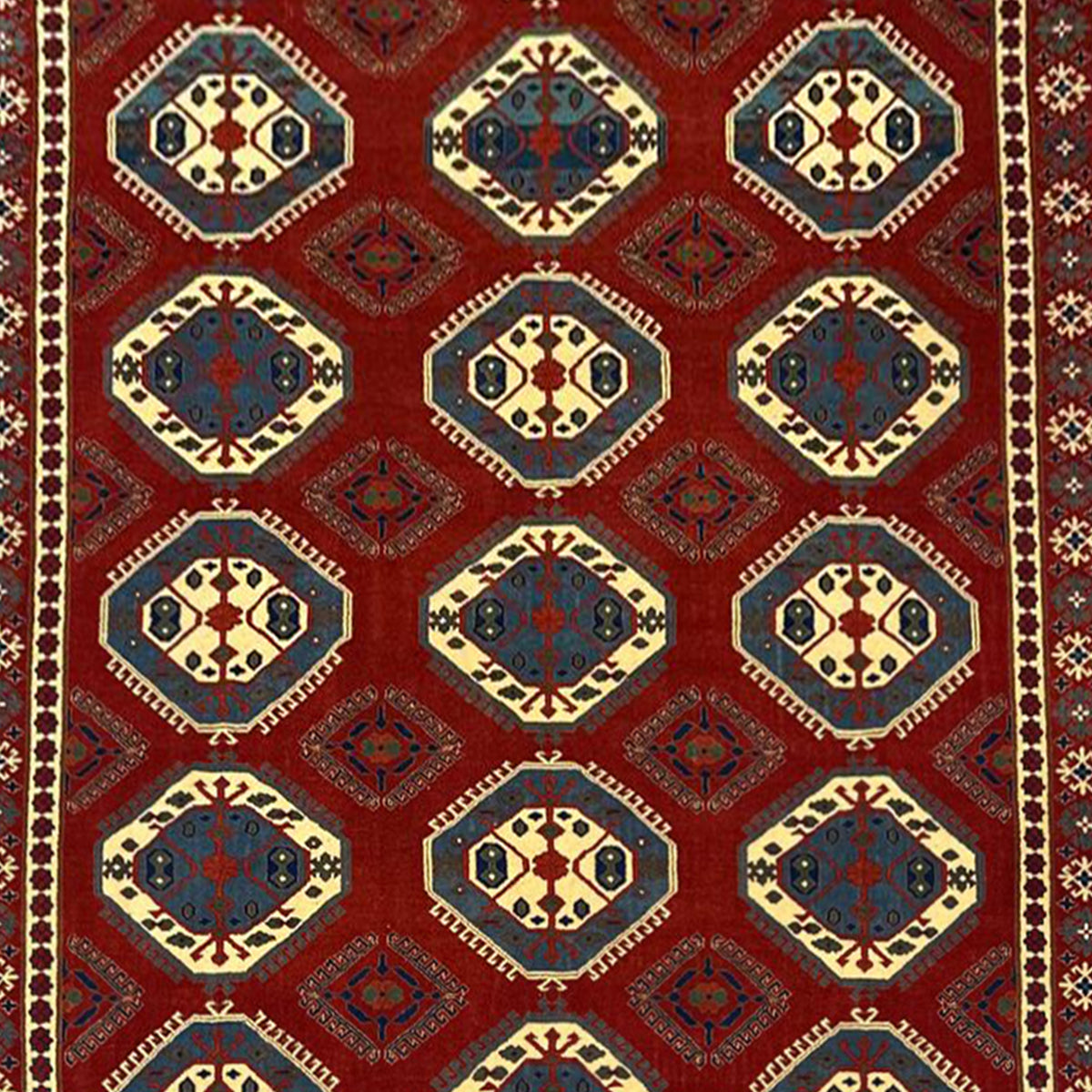 Hand-Knotted Chiravan Persian Rug – Wool Geometric Design 220cm x 280cm