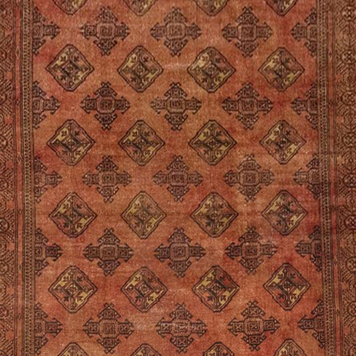 Hand-knotted Wool Turkmen Vintage Rug 191cm x 279cm