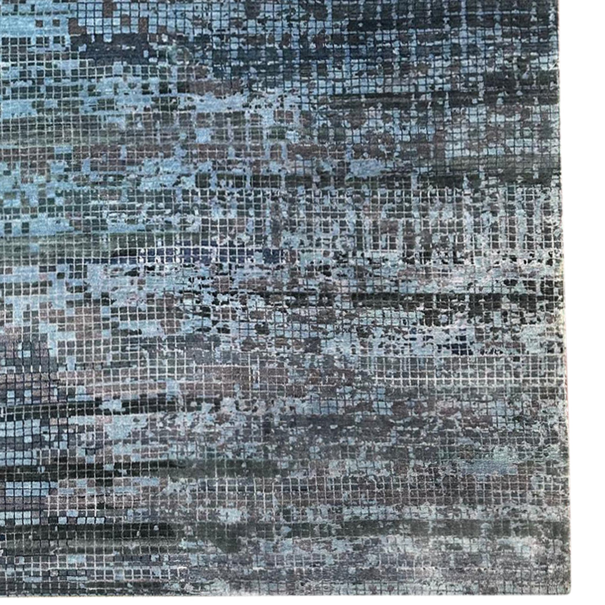 Fine Handmade Wool Modern Blue Rug 206cm x 302cm