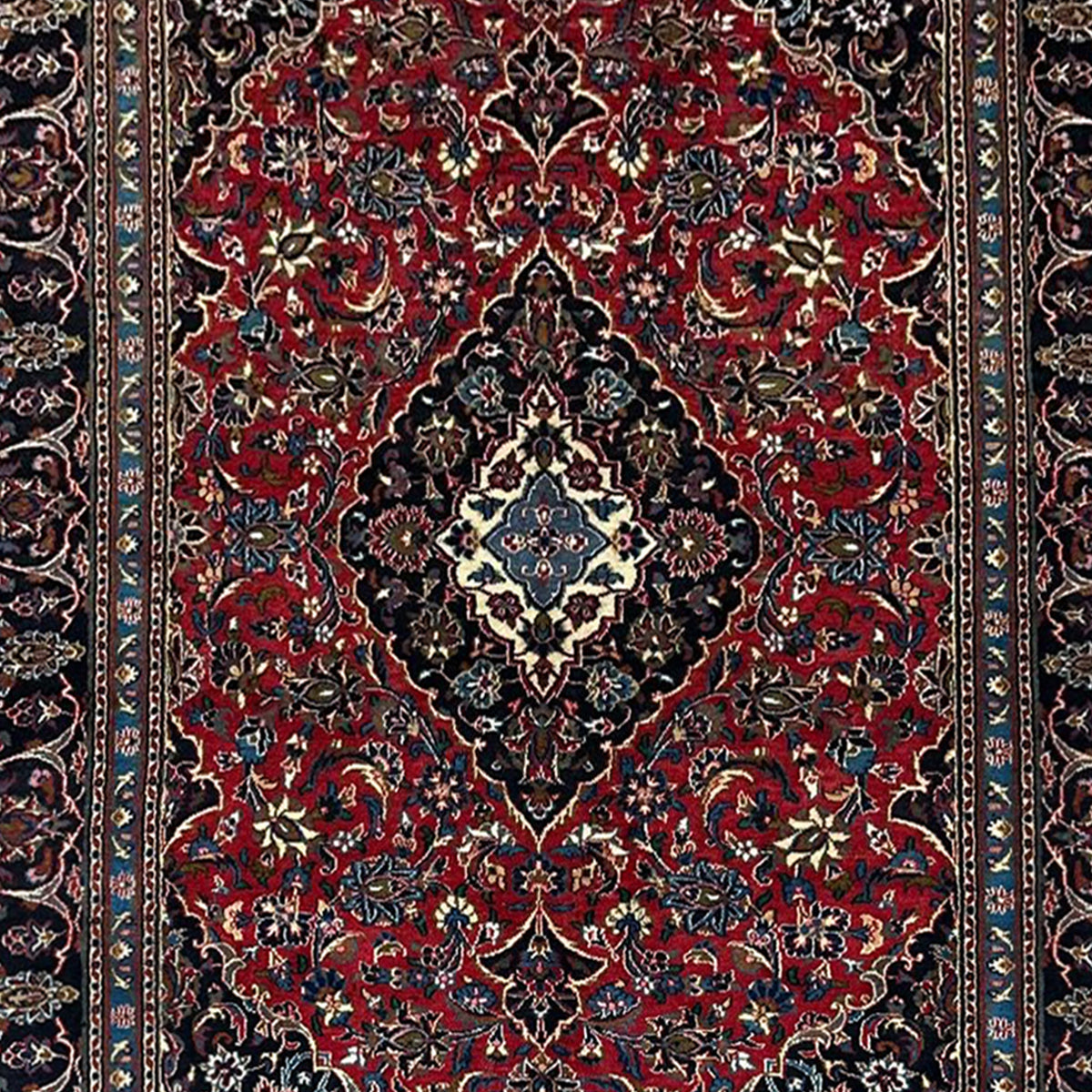 Hand-knotted Wool Persian Kashan Rug 198cm x 300cm