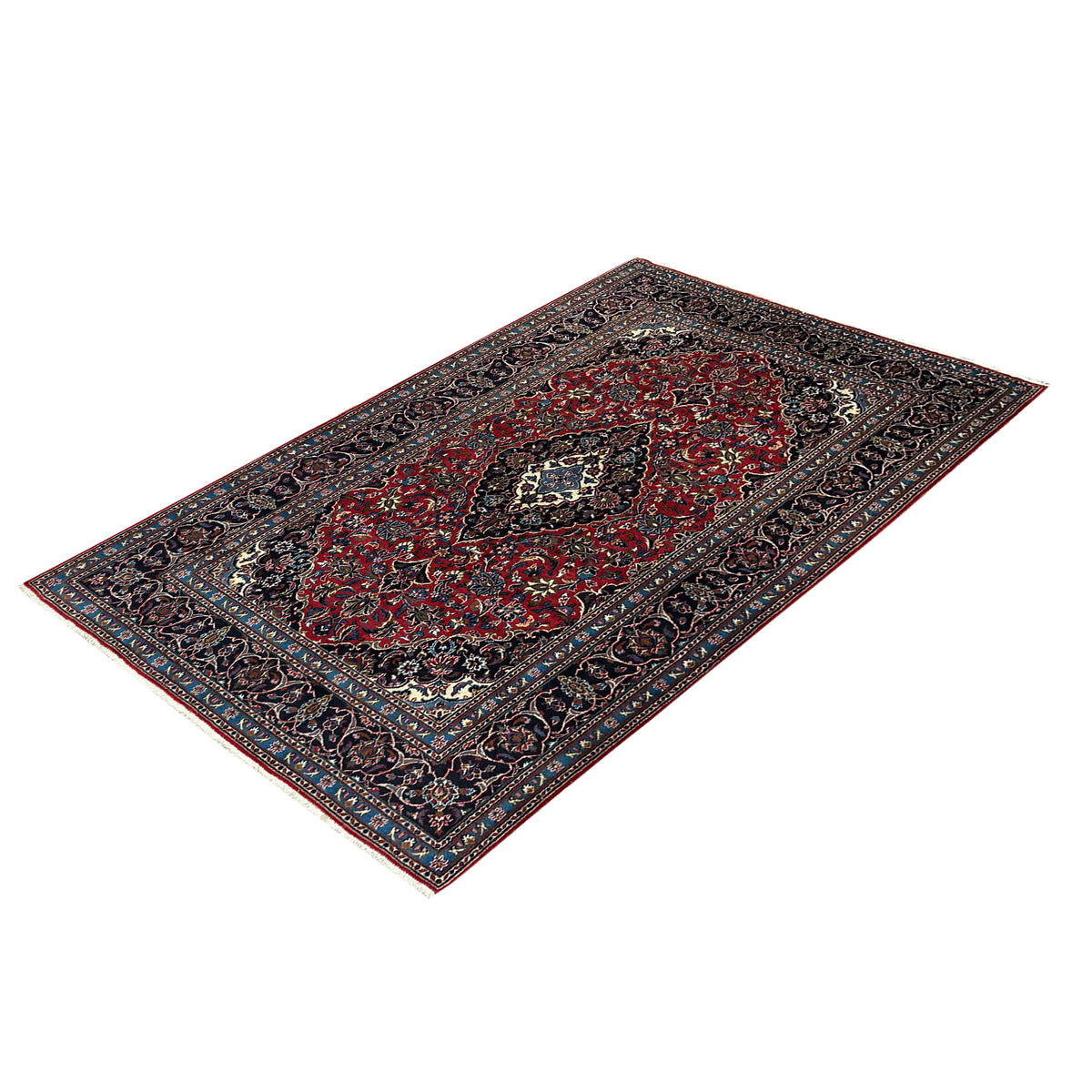 Hand-knotted Wool Persian Kashan Rug 198cm x 300cm