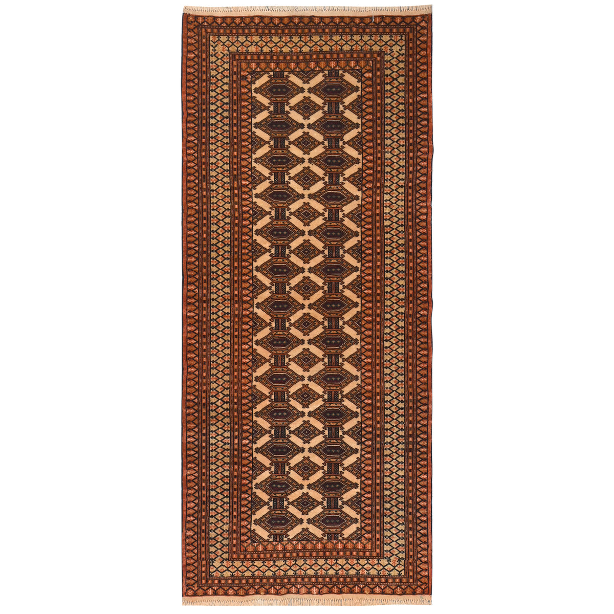 Hand-knotted Turkmen Wool Runner  81cm x 185cm