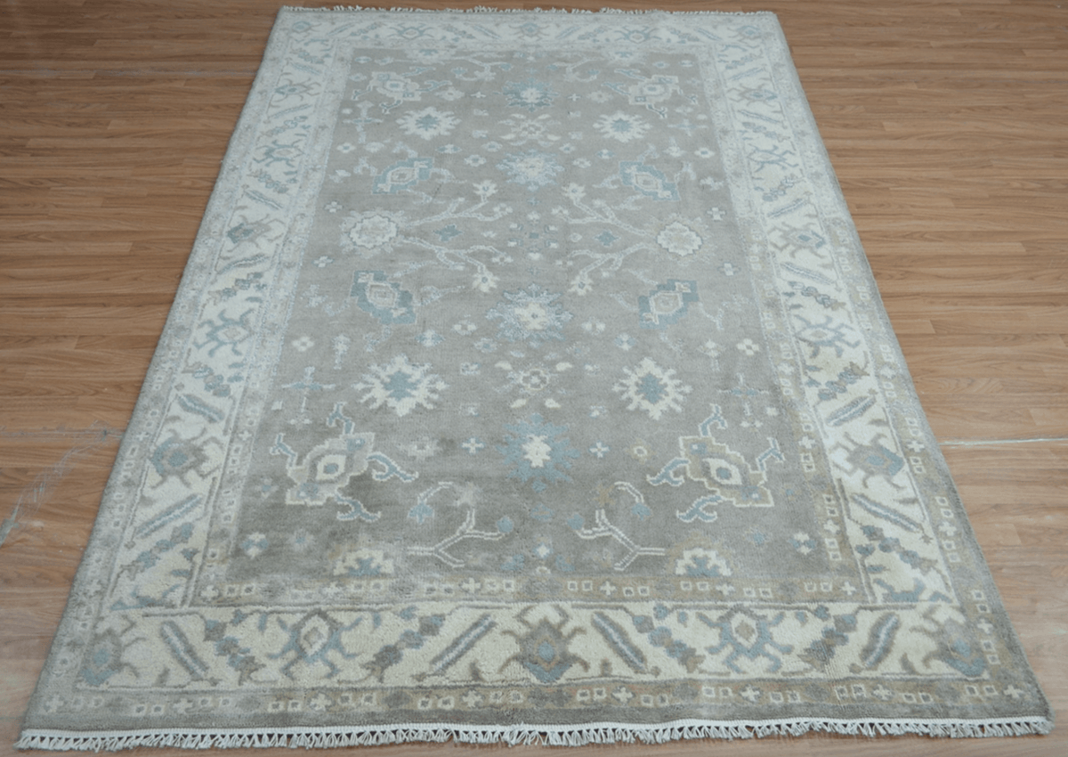 Modern Handmade Oushak Wool Rug 183cm x 269