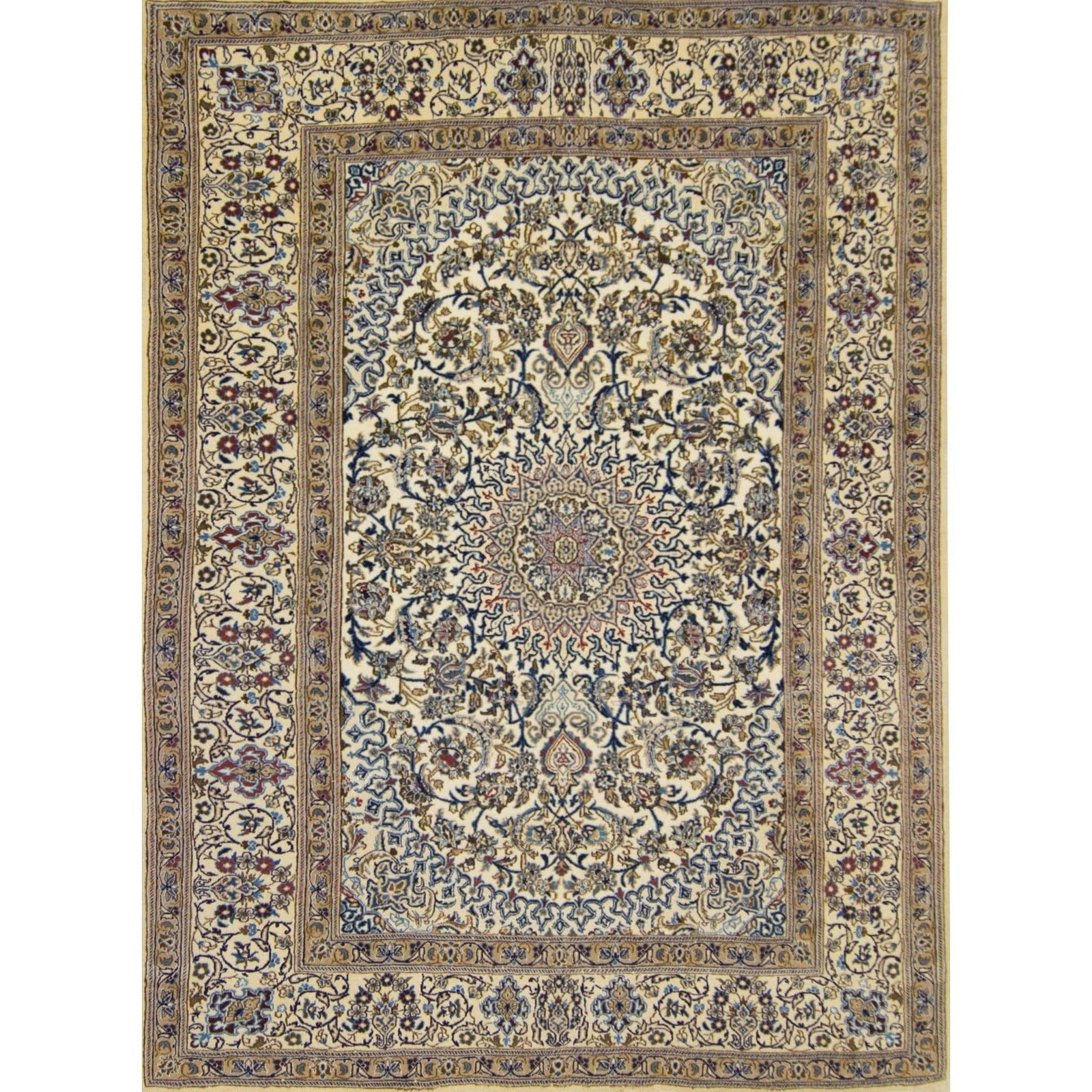 Fine Hand-knotted Wool and Silk Nain Persian Rug 244cm x 331cm