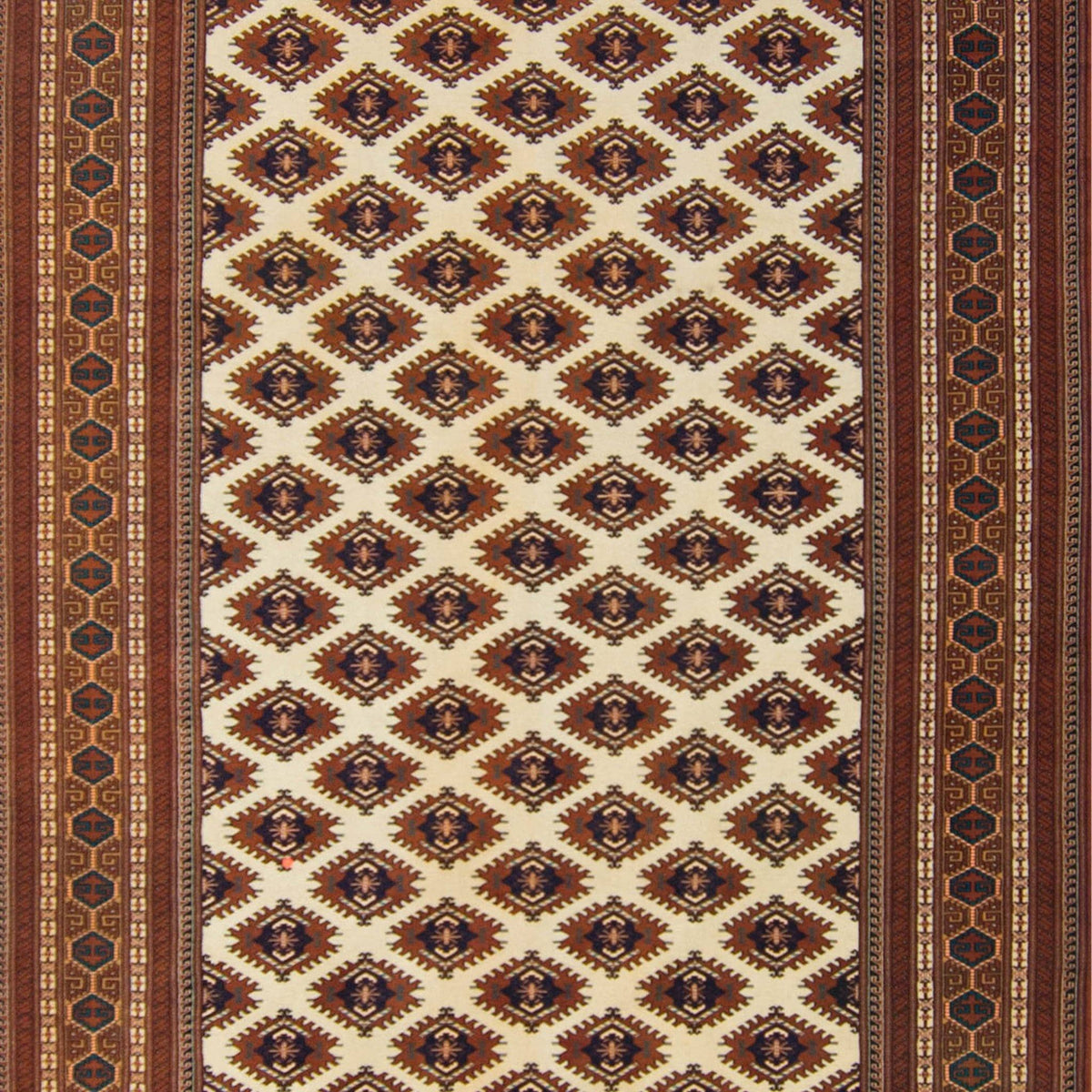 Fine Hand-knotted 100% Wool Persian Turkmen Rug 208cm x 293cm