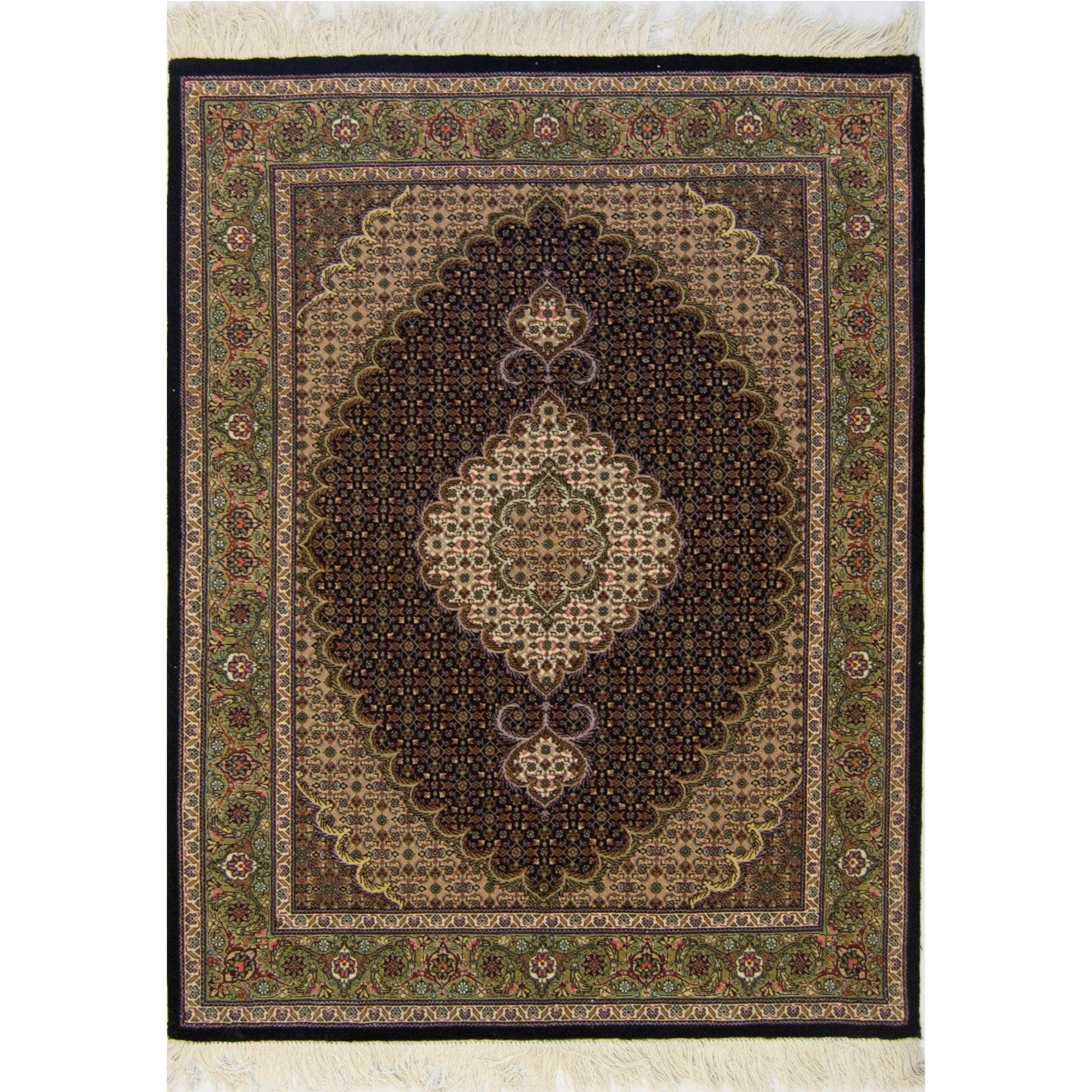 Super Fine Persian Wool and Silk Tabriz - Mahi Rug 107 cm x 157 cm
