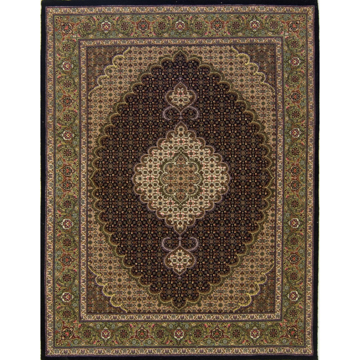 Super Fine Persian Wool and Silk Tabriz - Mahi Rug 107 cm x 157 cm
