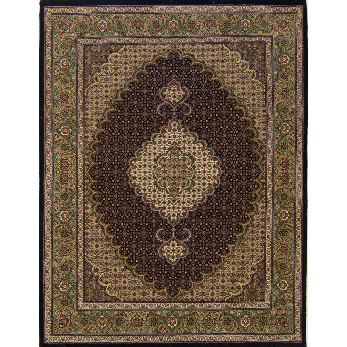 Super Fine Persian Wool and Silk Tabriz - Mahi Rug 107 cm x 157 cm