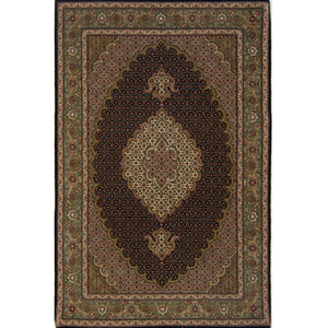 Persian Fine Hand-knotted Wool and Silk Tabriz-Mahi Rug 100 cm x 154 cm