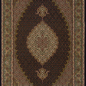Persian Fine Hand-knotted Wool and Silk Tabriz-Mahi Rug 100 cm x 154 cm