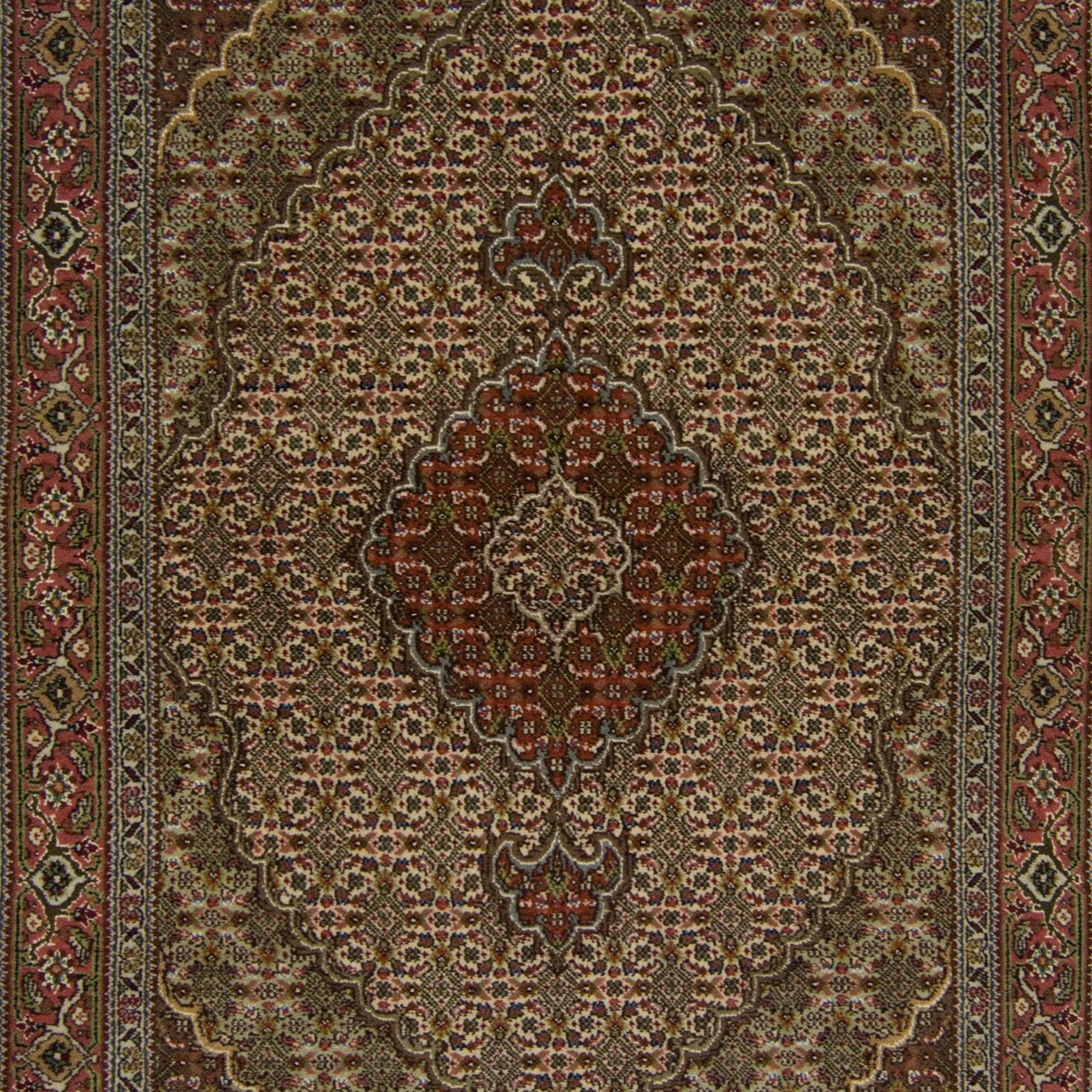 Fine Hand-knotted Wool and Silk Persian Tabriz - Mahi Rug 104cm x 156cm