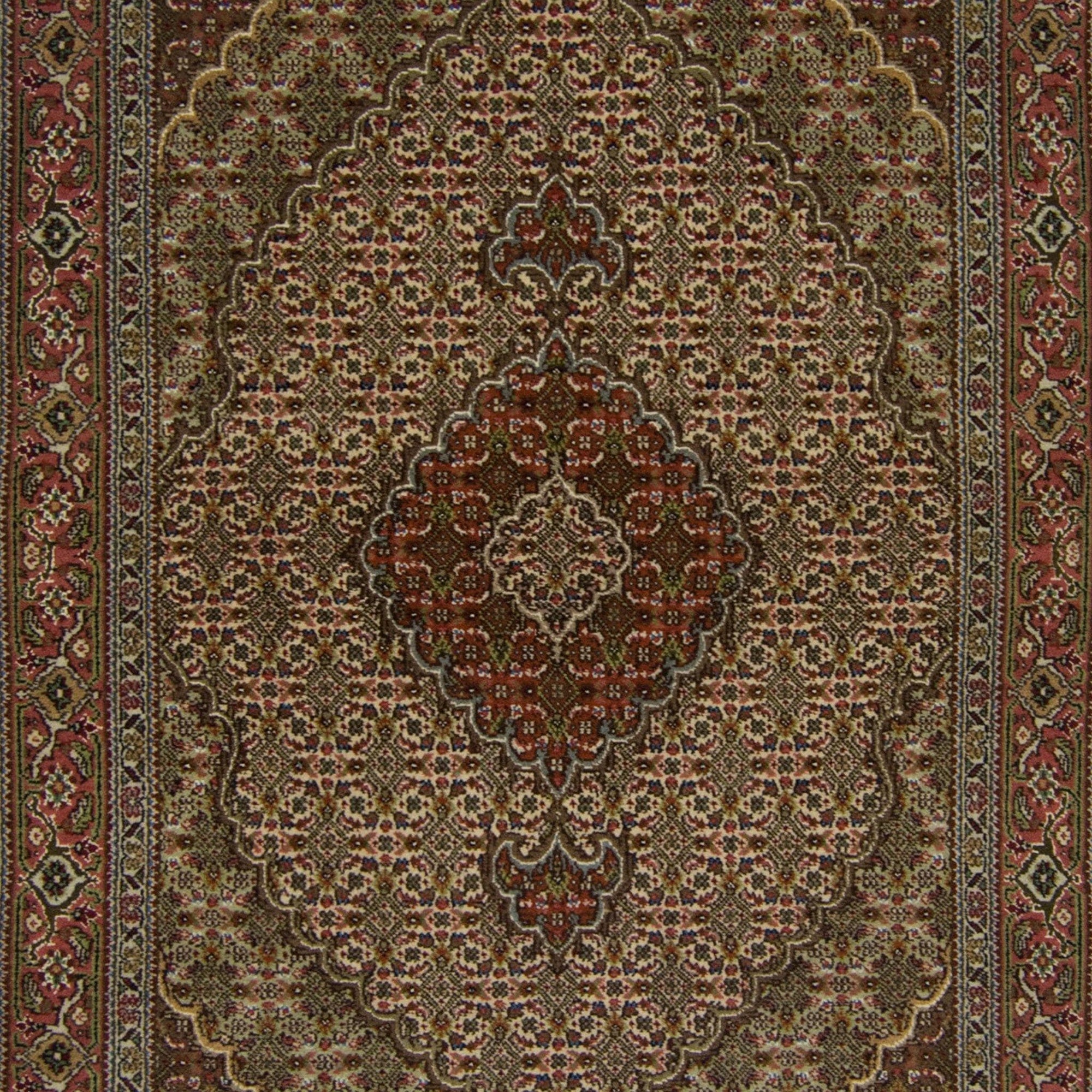 Fine Hand-knotted Wool and Silk Persian Tabriz - Mahi Rug 104cm x 156cm