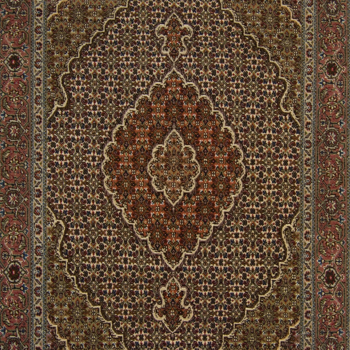 Fine Hand-knotted Wool and Silk Persian Tabriz - Mahi Rug 104cm x 150cm