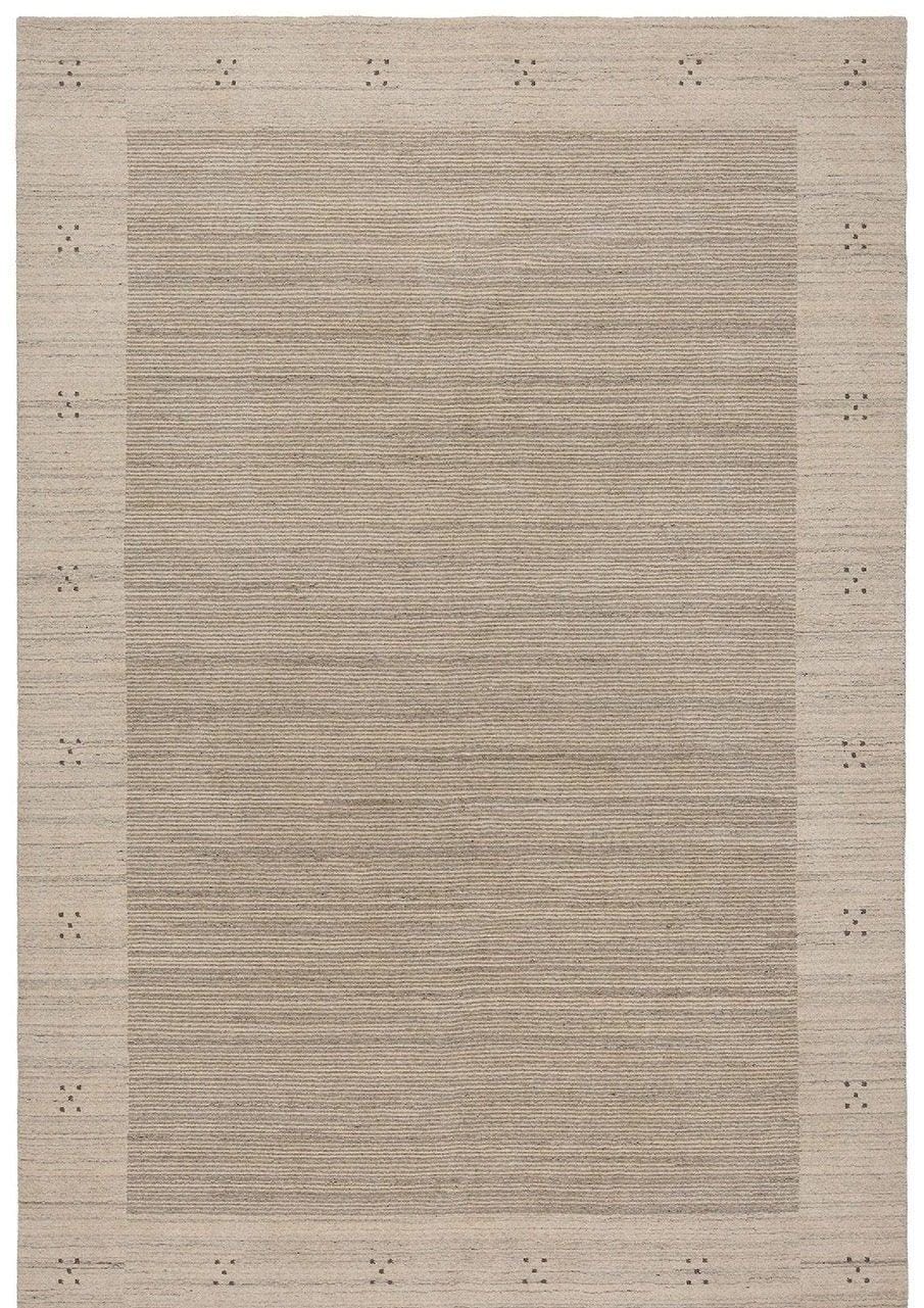 Solid Modern Wool Cream Colour Rug 163cm x 232cm